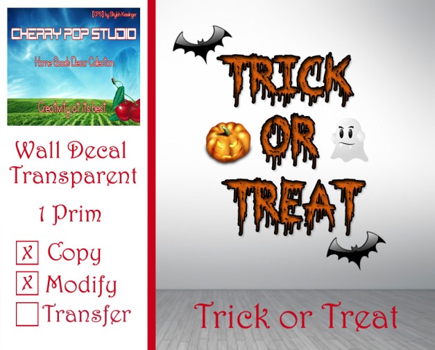 CPS Trick or Treat Decal AD