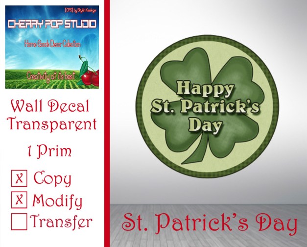 CPS Saint Patrick's Day Decal AD