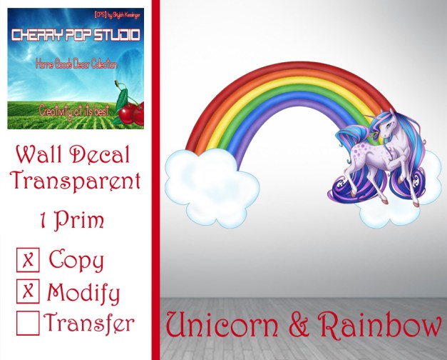 CPS Unicorn & Rainbow Decal AD