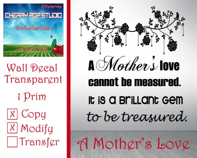 CPS A Mother's Love Decal AD